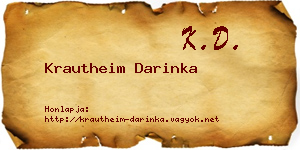 Krautheim Darinka névjegykártya